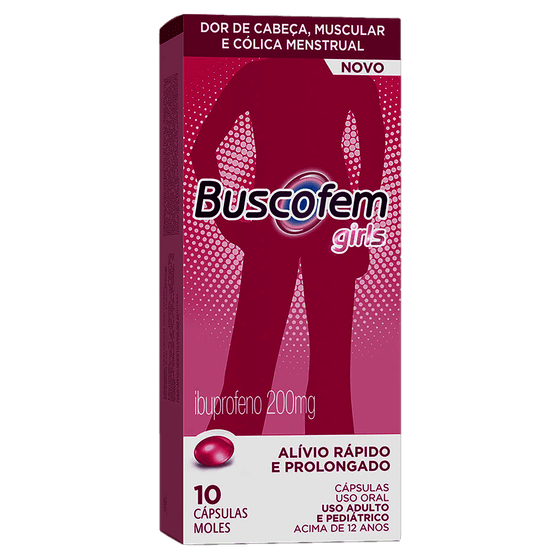 Buscofem Girls 200mg - Caixa com 10 Cápsulas - Imagem 1